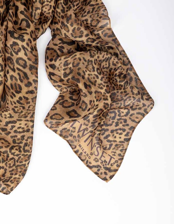 Twinset sjaals leopard