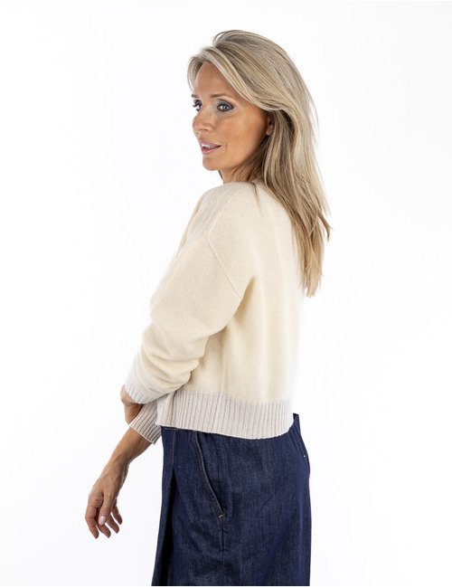 Twinset lange mouw pull ecru