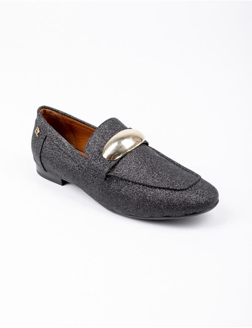 Babouche mocassin zwart