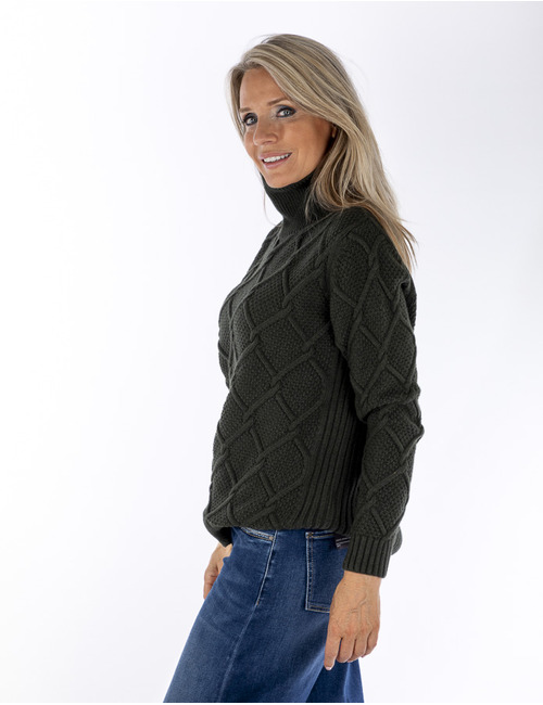Barbour pull rolkraag kaki