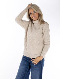 Barbour pull rolkraag beige
