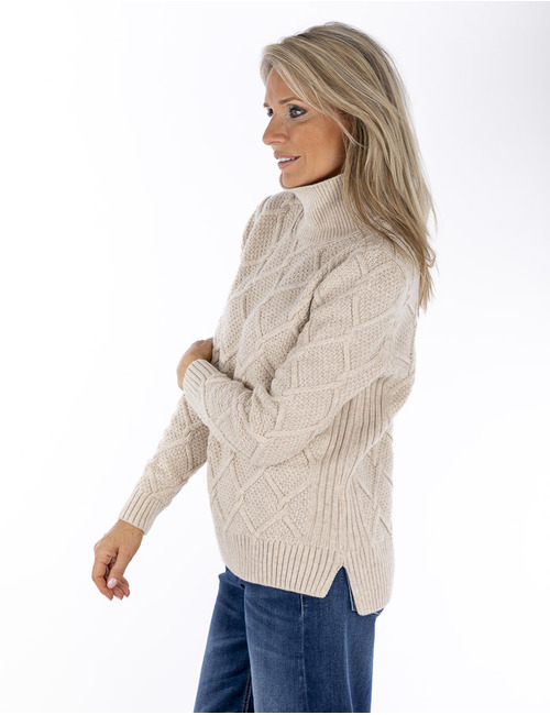 Barbour pull rolkraag beige