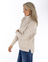 Barbour pull rolkraag beige