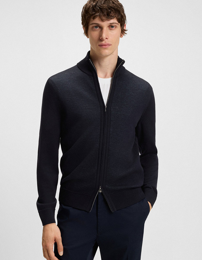 Vest met rits van scheerwol