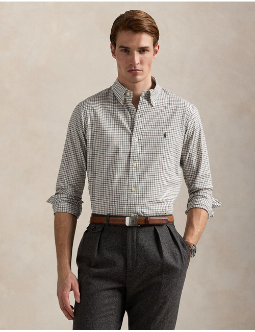 Custom Fit plaid twill shirt