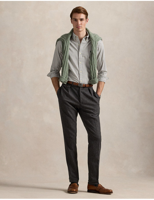 Custom Fit plaid twill shirt