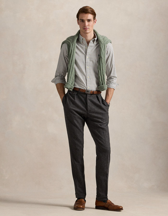 Custom Fit plaid twill shirt