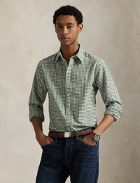 Slim Fit Gingham Oxford Shirt in Shamrock/White