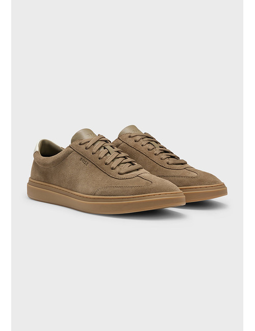 Sneakers van suède met rubberzool