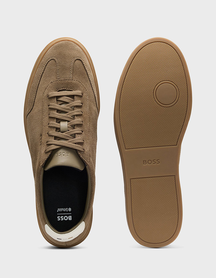 Sneakers van suède met rubberzool