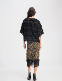 Munthe korte mouw bloes zwart