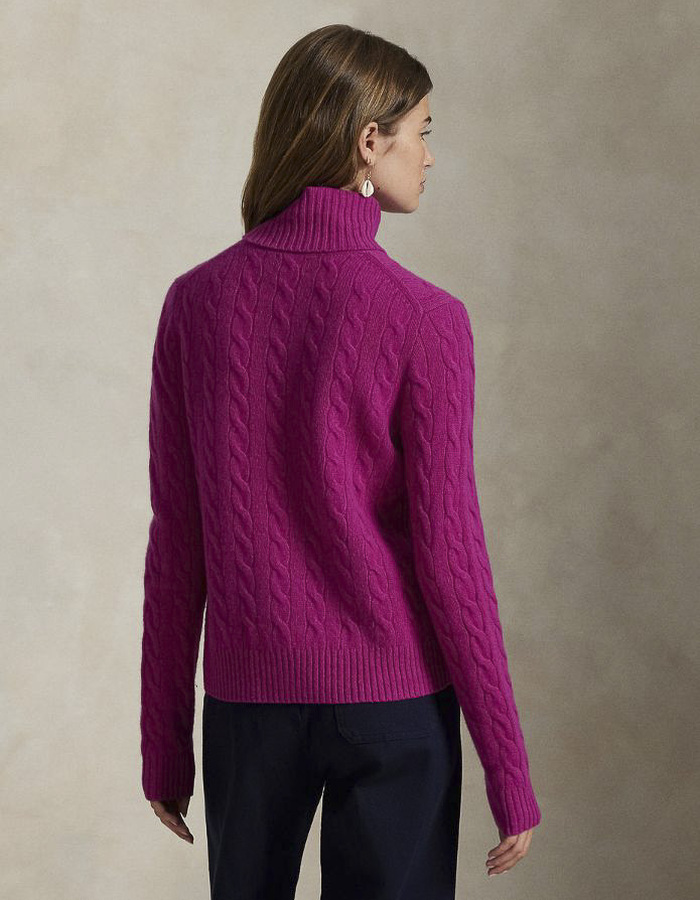 Ralph Lauren Dames pull rolkraag fuchsia