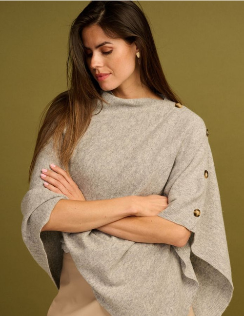 Les Cordes poncho grijs