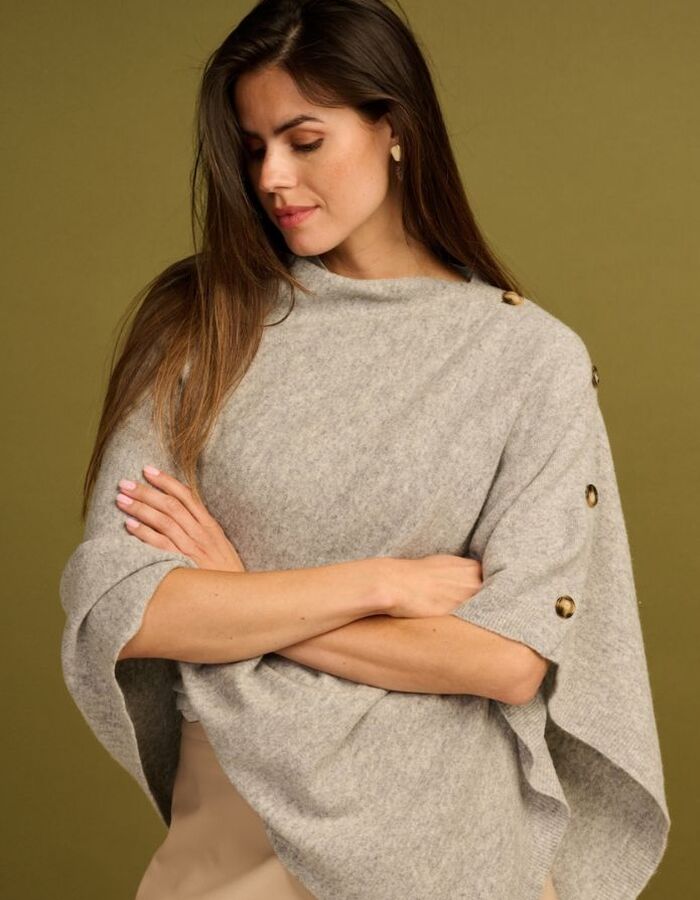 Les Cordes poncho grijs