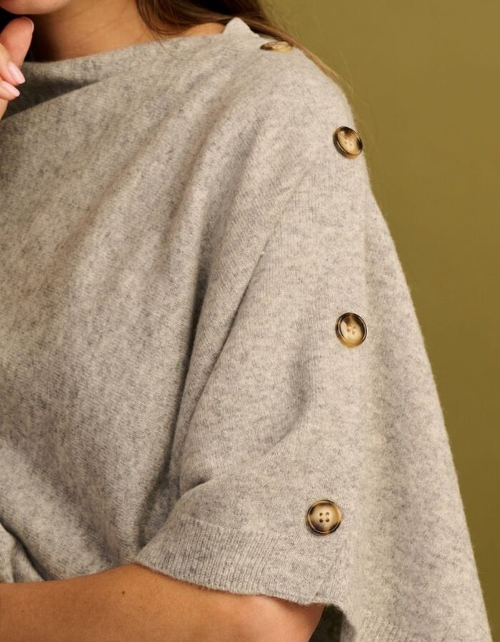 Les Cordes poncho grijs