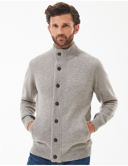 Wollen cardigan met elbow patches