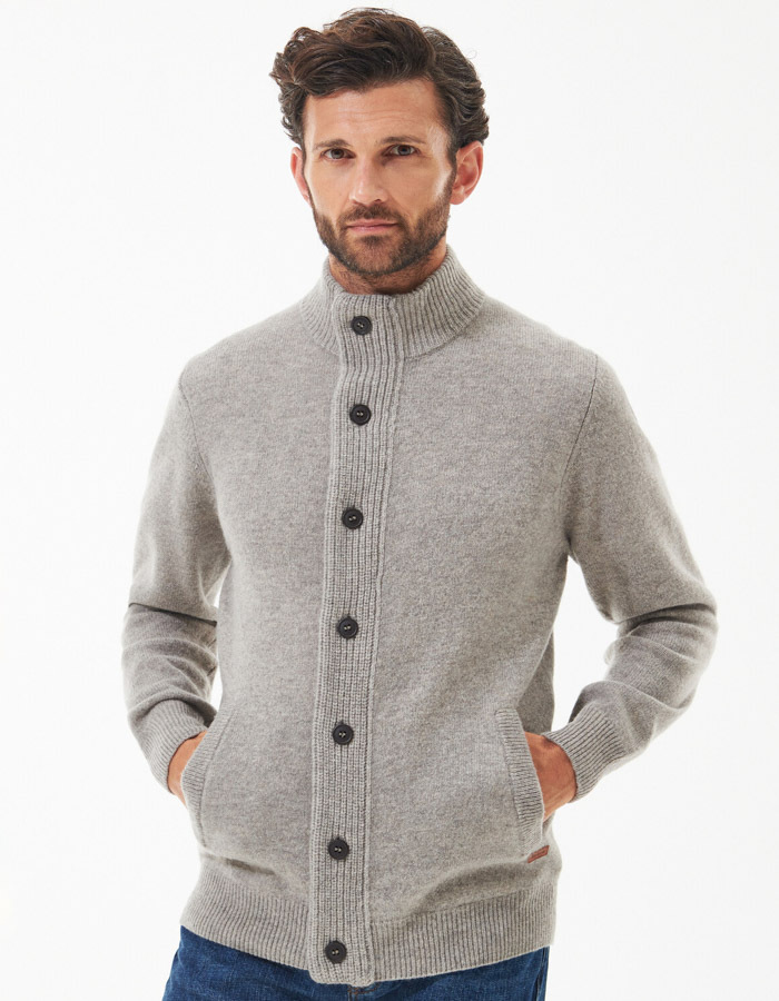 Wollen cardigan met elbow patches