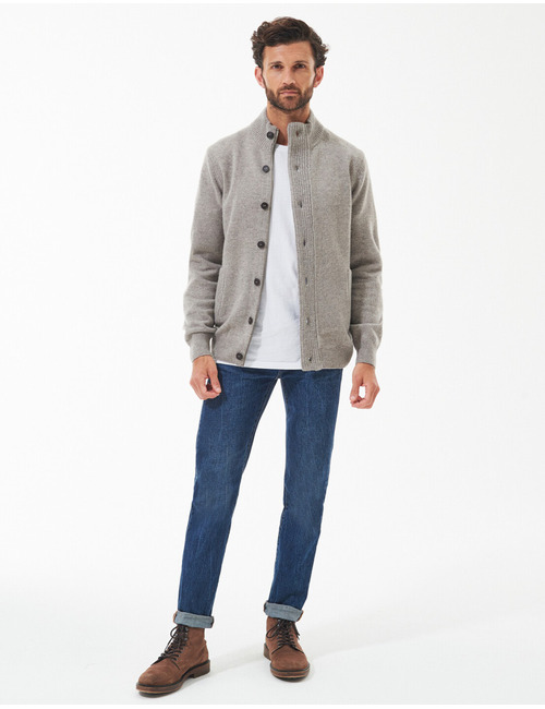 Wollen cardigan met elbow patches