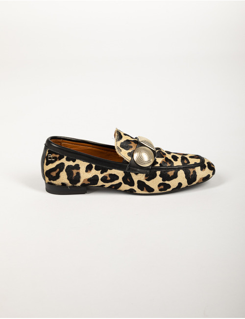 Babouche mocassin leopard