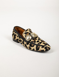 Babouche mocassin leopard