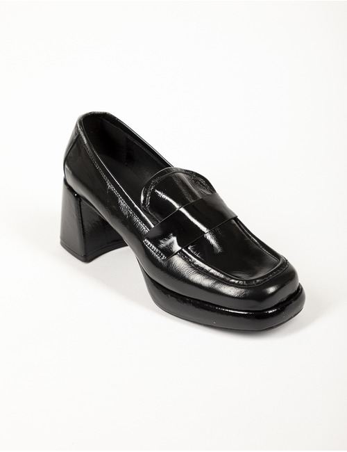 Ctwlk mocassin met hak zwart