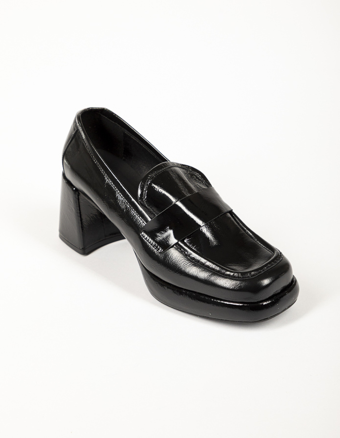 Ctwlk mocassin met hak zwart