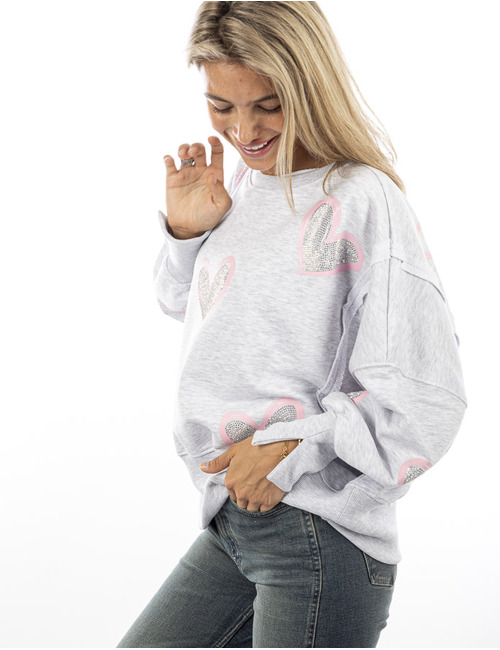 Miss Goodlife pull met ronde hals grijs