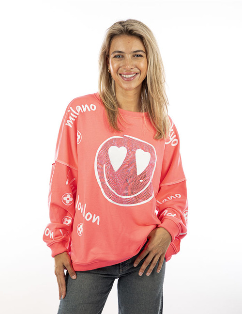 Miss Goodlife pull met ronde hals roze