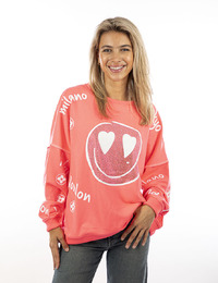 Miss Goodlife pull met ronde hals roze
