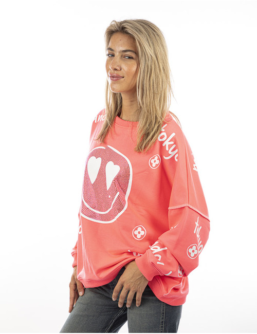 Miss Goodlife pull met ronde hals roze