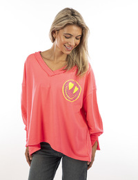 Miss Goodlife pull met v-hals roze