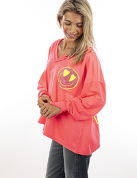 Miss Goodlife pull met v-hals roze