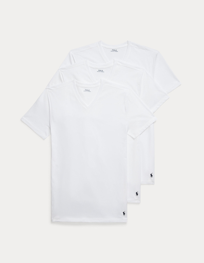 Cotton V-neck undershirt 3-pack