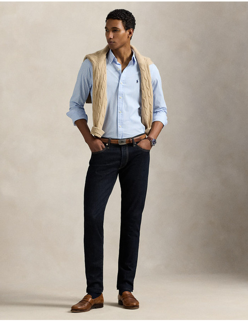 Slim Fit gestreept stretch poplin shirt