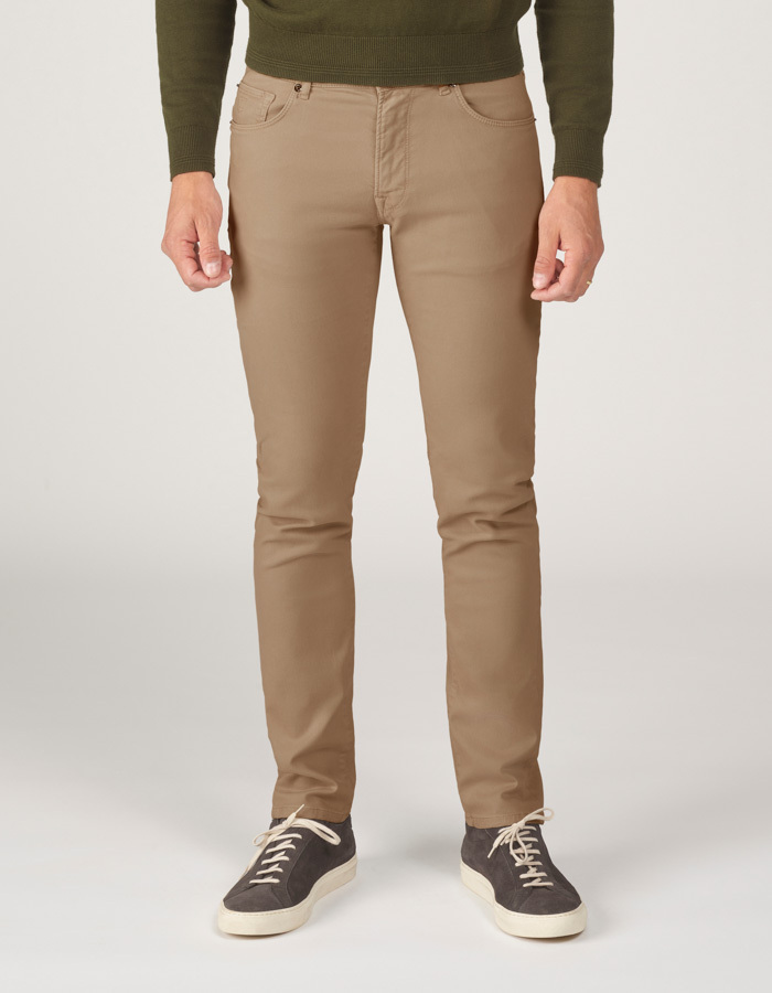 Regular Fit Rodger Stretch Jeans in zandkleur