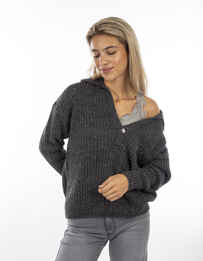 Kocca lange mouw pull grijs