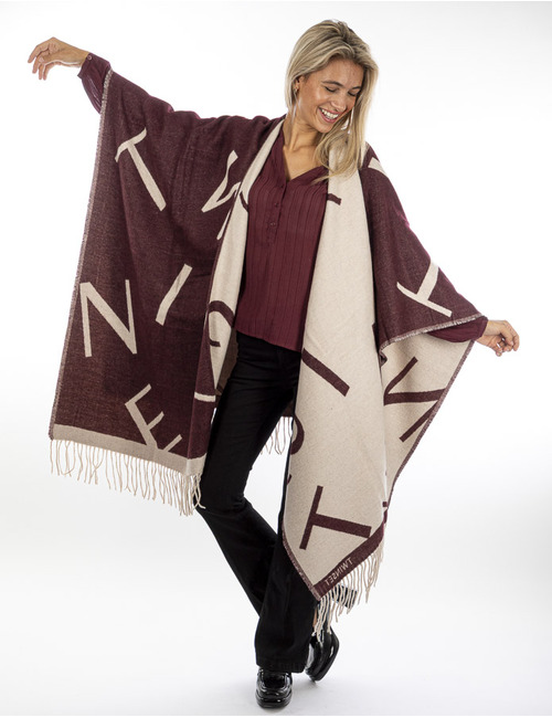 Twinset poncho bordeaux