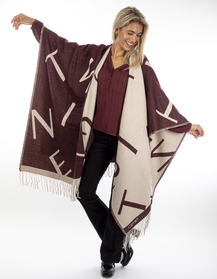 Twinset poncho bordeaux