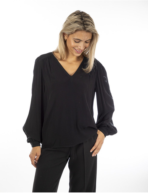 Twinset lange mouw bloes zwart