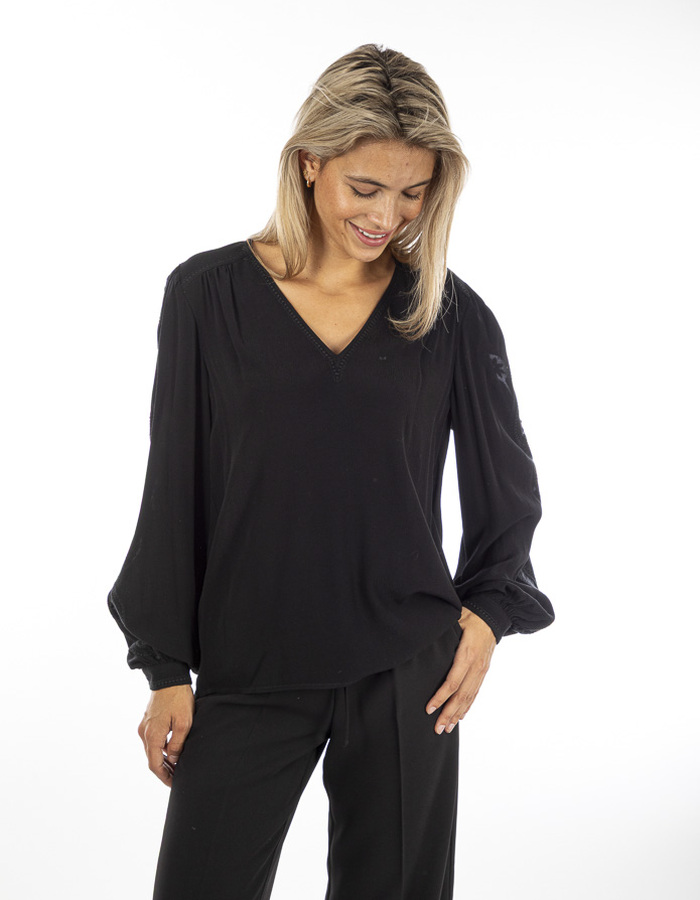 Twinset lange mouw bloes zwart