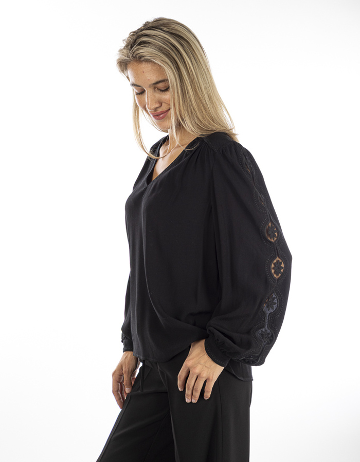Twinset lange mouw bloes zwart