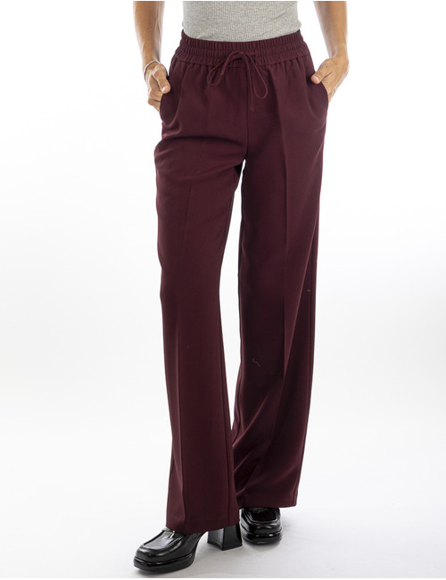 Twinset broek met elatische band bordeaux