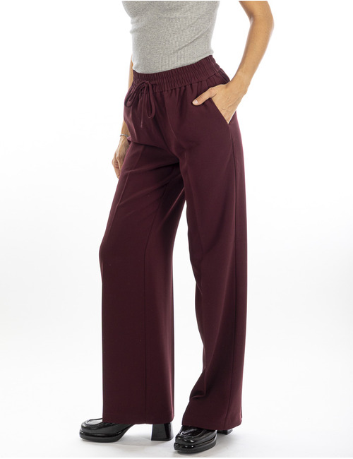 Twinset broek met elatische band bordeaux