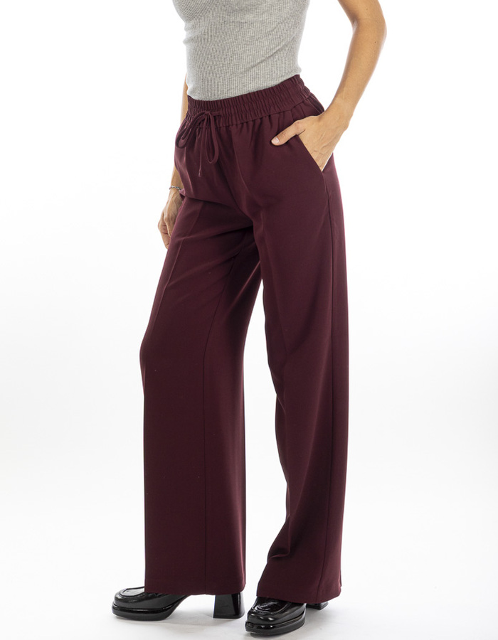 Twinset broek met elatische band bordeaux