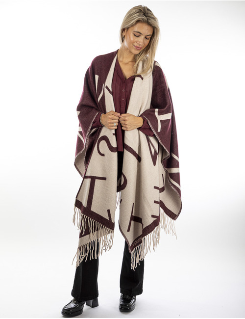 Twinset poncho bordeaux