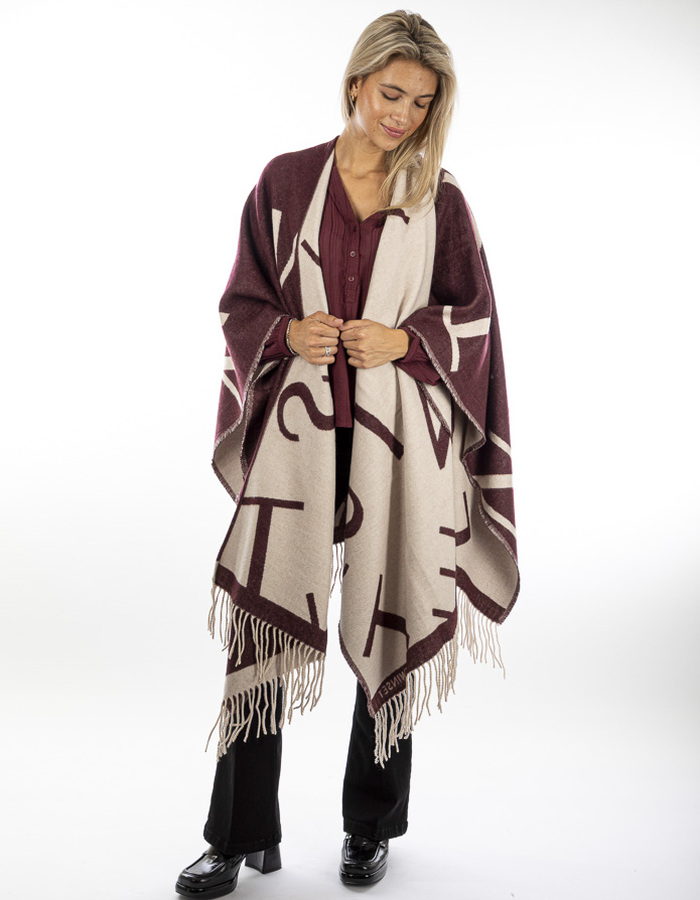 Twinset poncho bordeaux