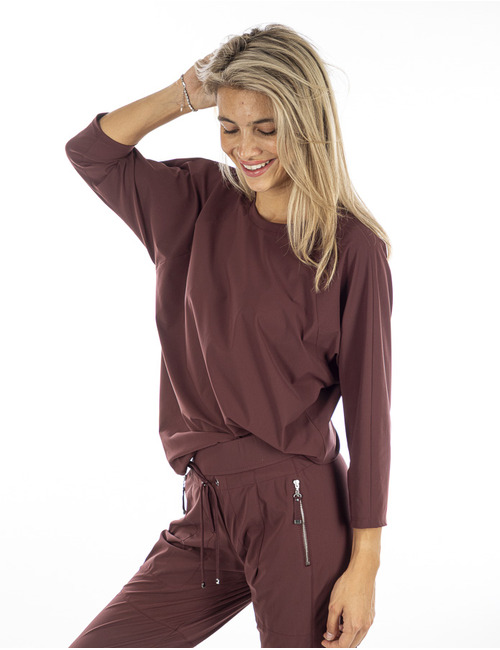 Raffaello Rossi t-shirt lange mouw bordeaux