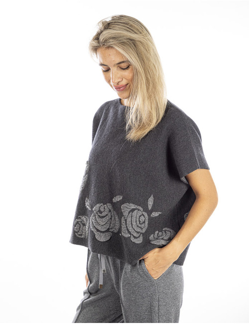 Liviana Conti korte mouw pull grijs