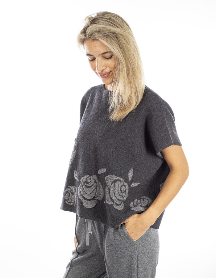 Liviana Conti korte mouw pull grijs