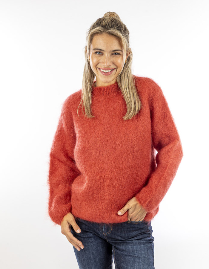 Otto D'ame lange mouw pull rood